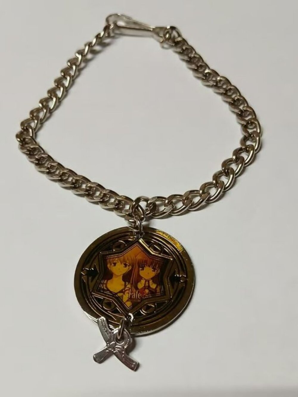 Fate/Stay Night Metal Bag Charm Keychain Bracelet Taiga Sakura Yujin Japan RARE